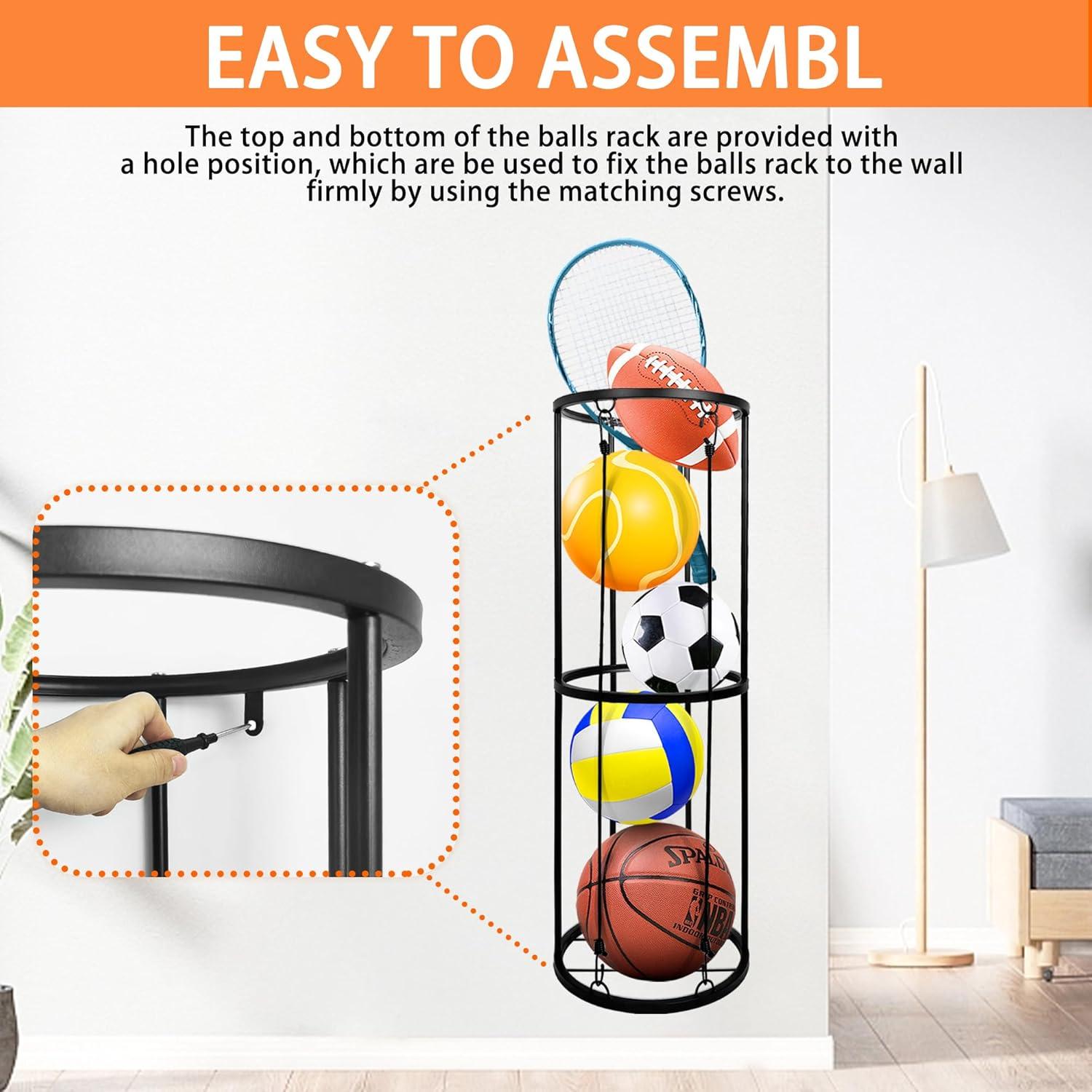 Soporte de Almacenamiento de Pelotas BEWITU Montaje en Pared 33x97.5cm