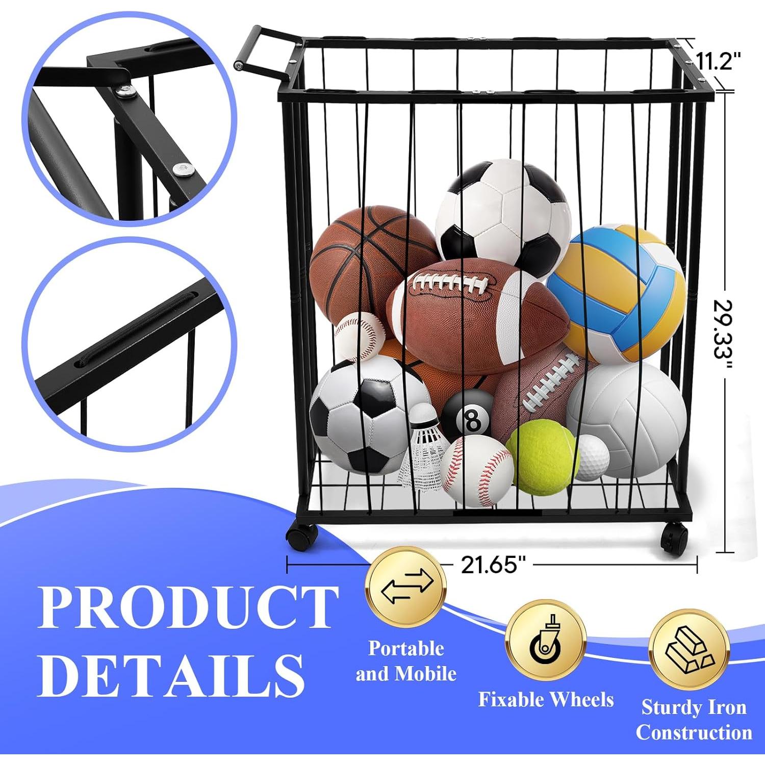 Estante de Almacenamiento de Pelotas URMMIY Grande 75.5x29x80cm