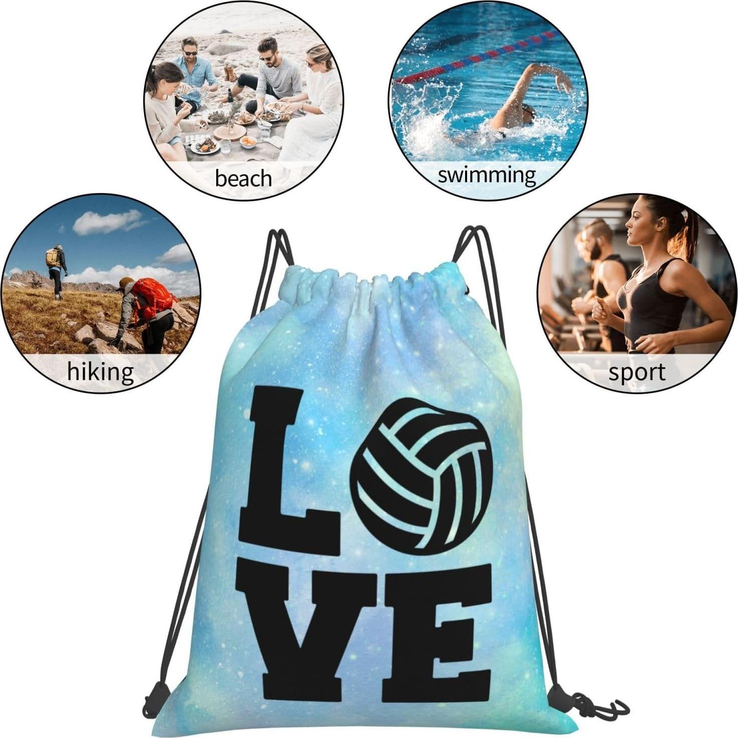 Bolsa de Cuerda Unisex AIMASTZ Love Volleyball 36x42cm