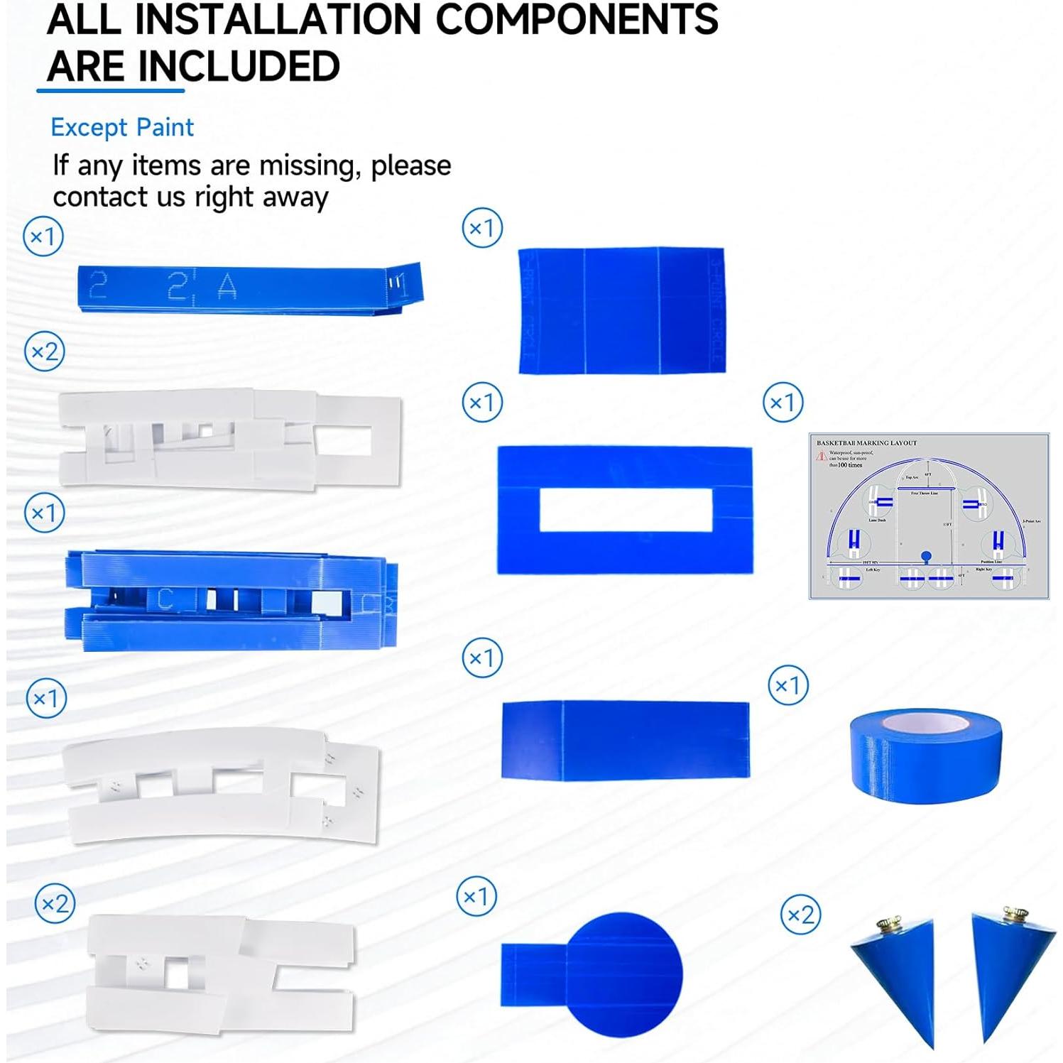 Kit de Marcado de Cancha de Baloncesto FrameFirm - Plástico Reutilizable