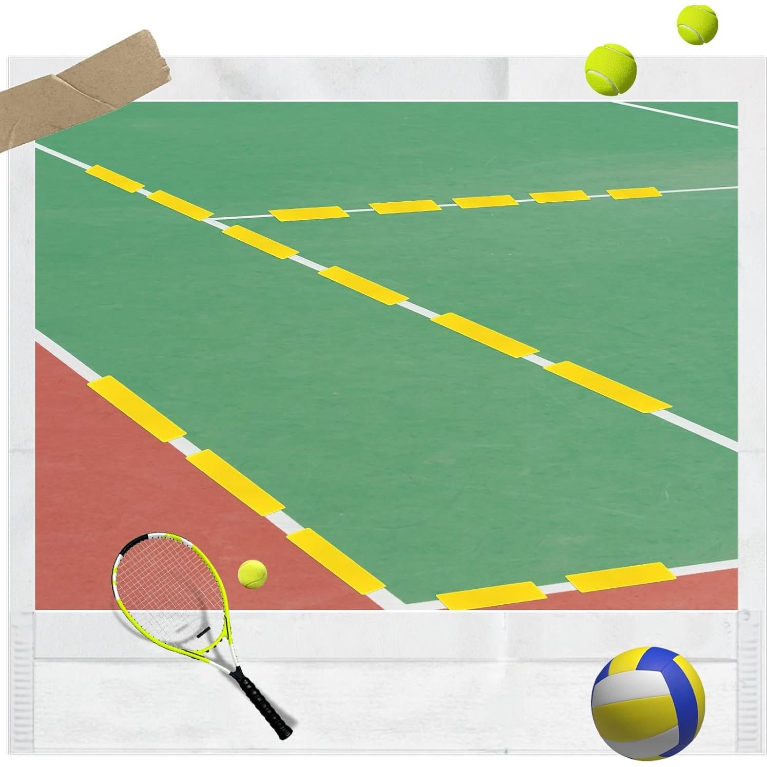 Kit de Marcadores de Línea de Cancha AojSup 24 Pcs Amarillo