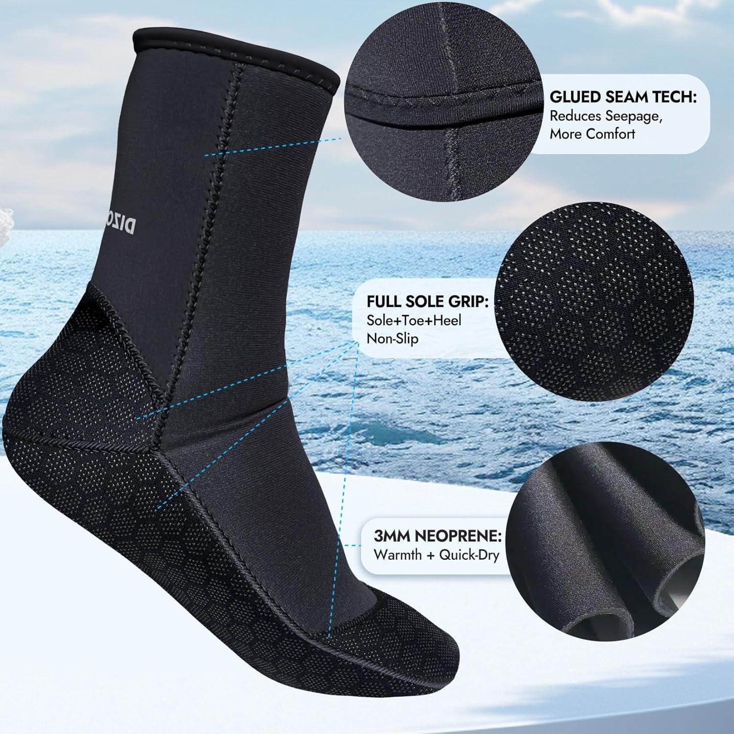 Calcetines de Buceo Neopreno 3mm Dizokizo Antideslizantes