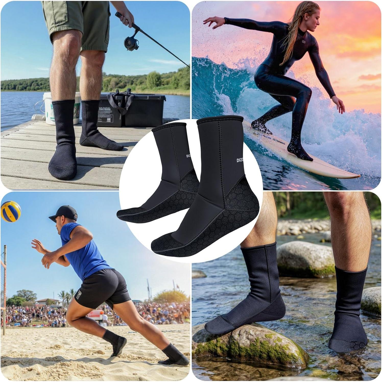 Calcetines de Buceo Neopreno 3mm Dizokizo Antideslizantes