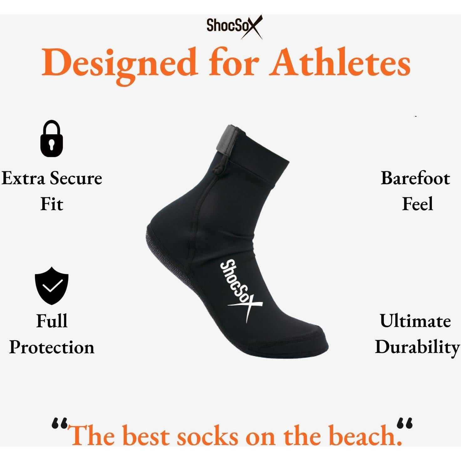 Calcetines de Playa ShocSox para Voleibol y Fútbol - Negro