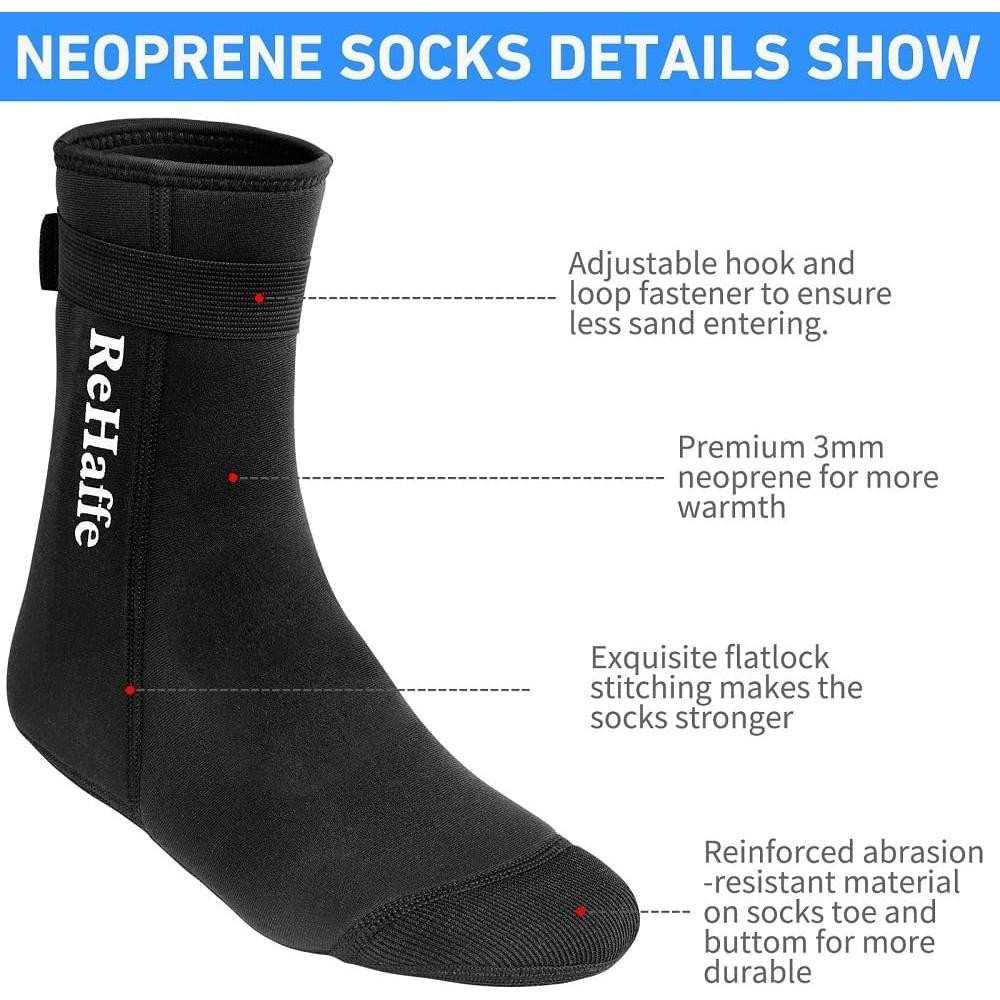 Calcetines de Agua Neopreno 3mm ReHaffe para Deportes Acuáticos