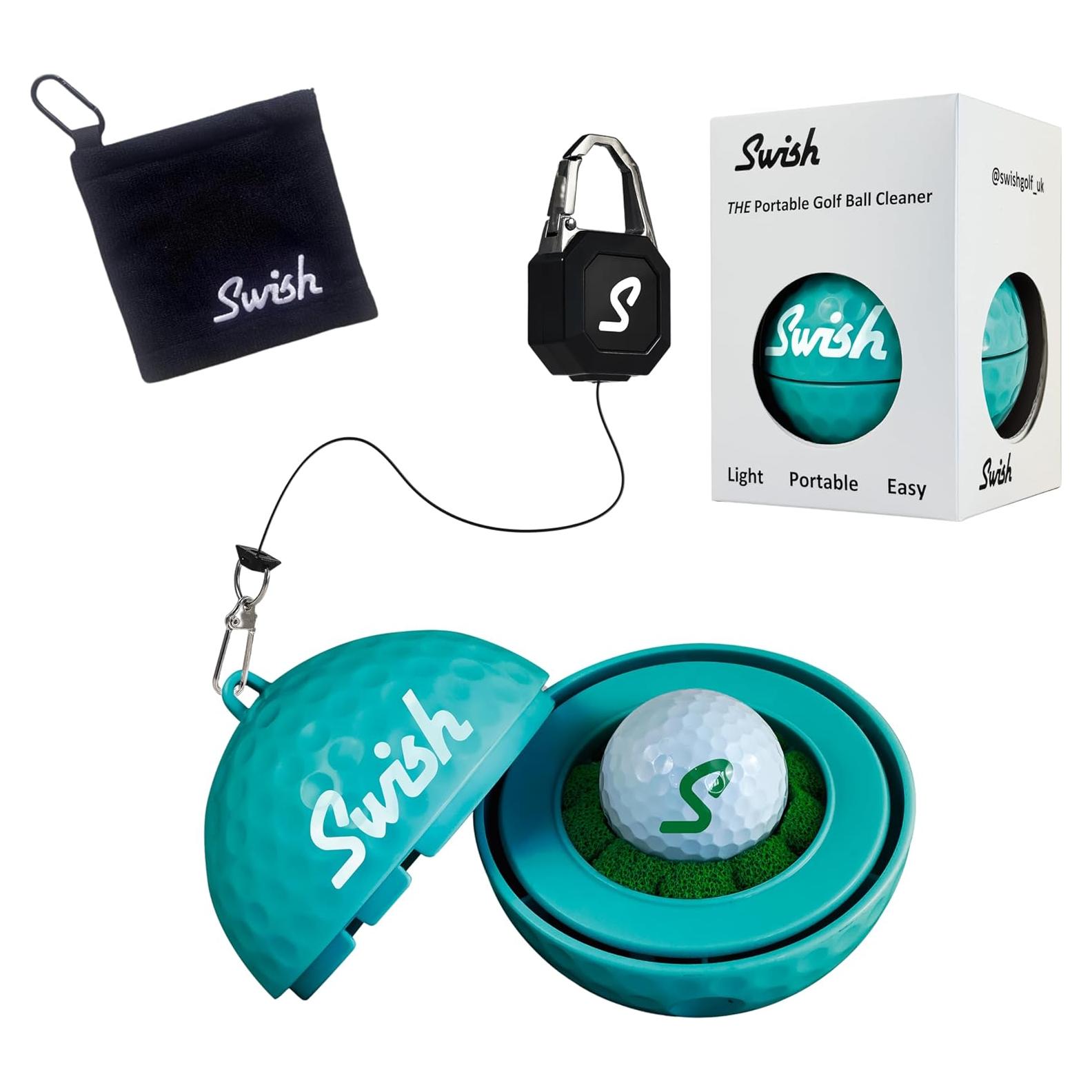 Limpiador de Pelotas de Golf Portátil Swish - Clip-On Verde
