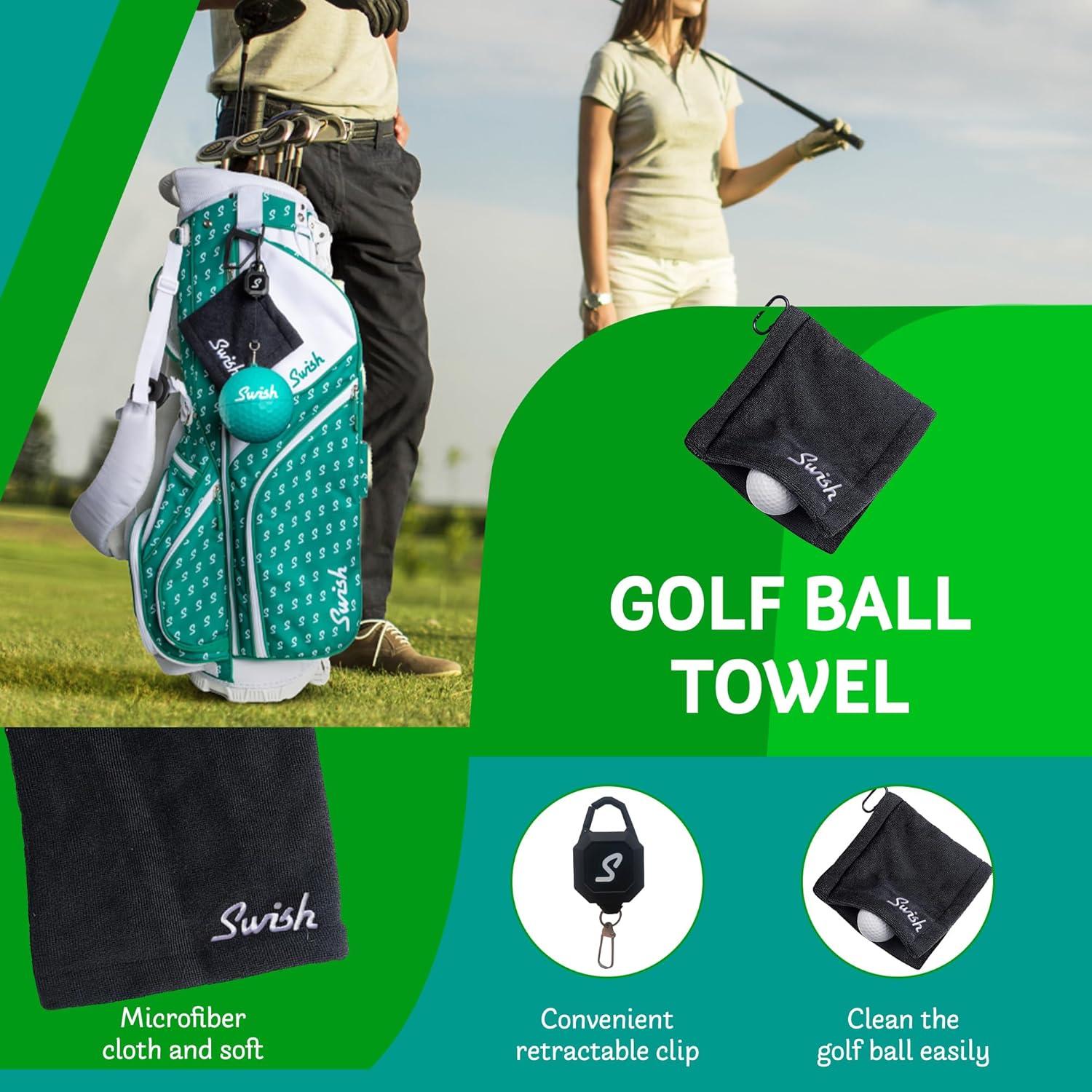 Limpiador de Pelotas de Golf Portátil Swish - Clip-On Verde