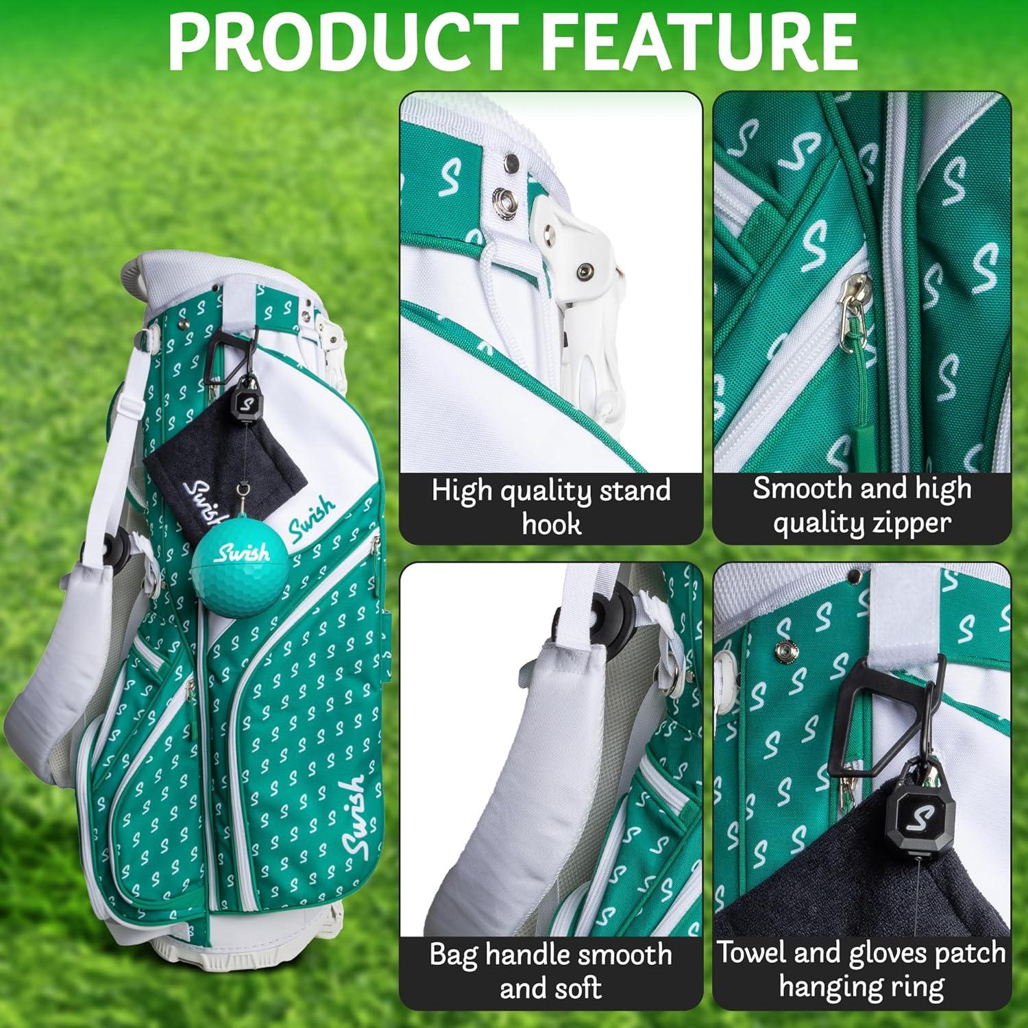 Limpiador de Pelotas de Golf Portátil Swish - Clip-On Verde