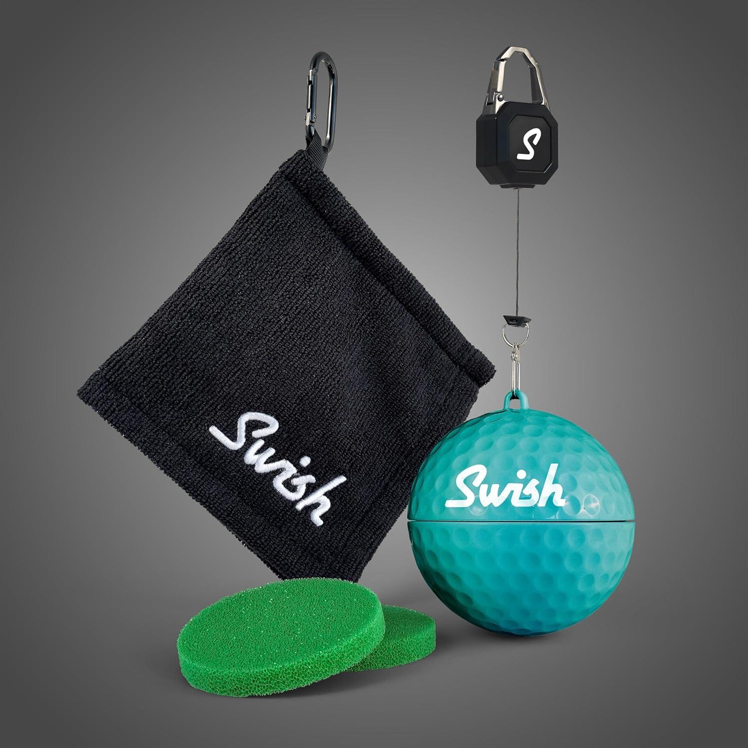 Limpiador de Pelotas de Golf Portátil Swish - Clip-On Verde