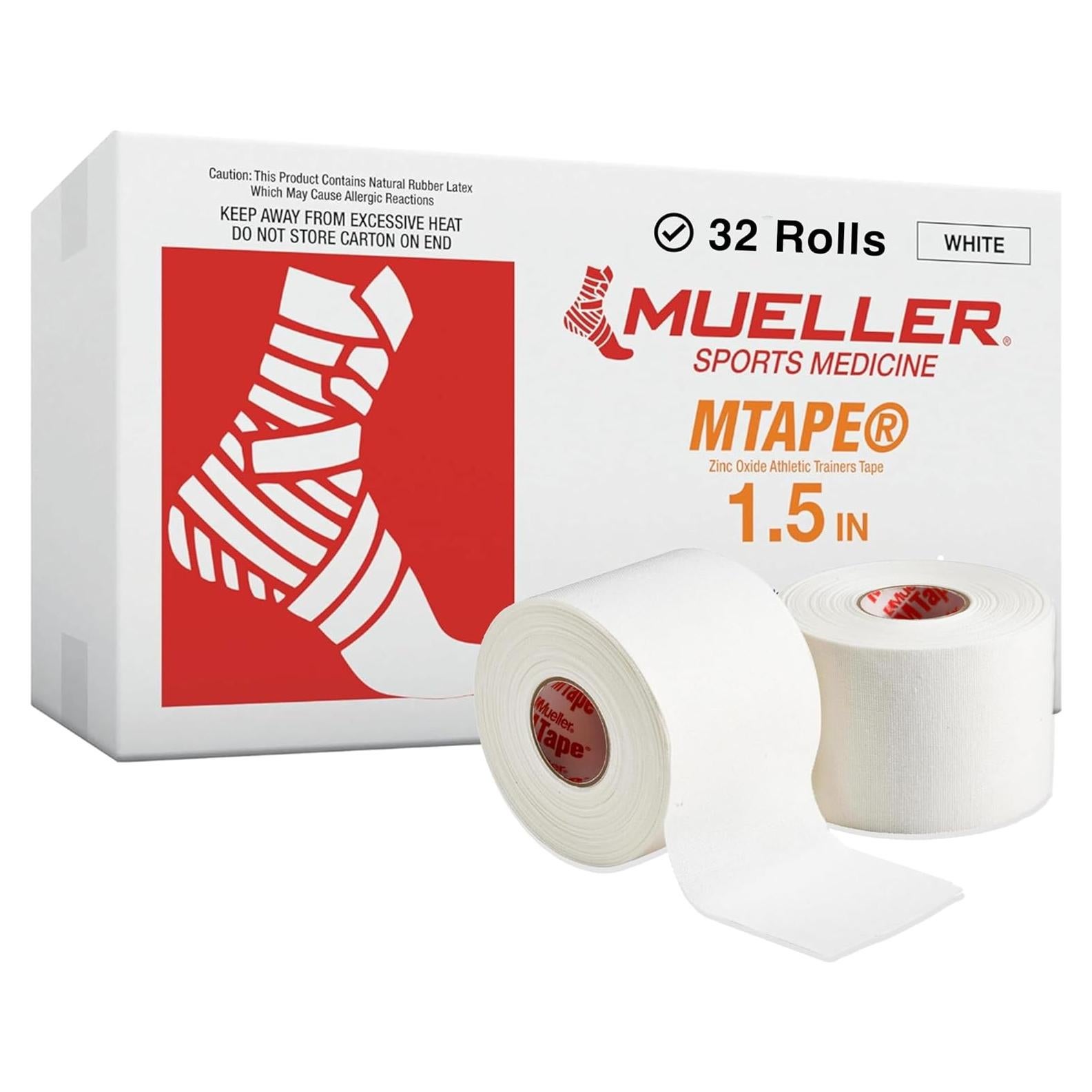 Cinta Atlética Mueller MTape 1.5" x 10 Yards, 32 Rollos