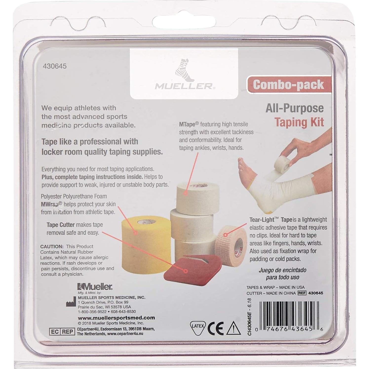 Kit de Cinta de Uso General MUELLER 6 Piezas Resistente al Agua