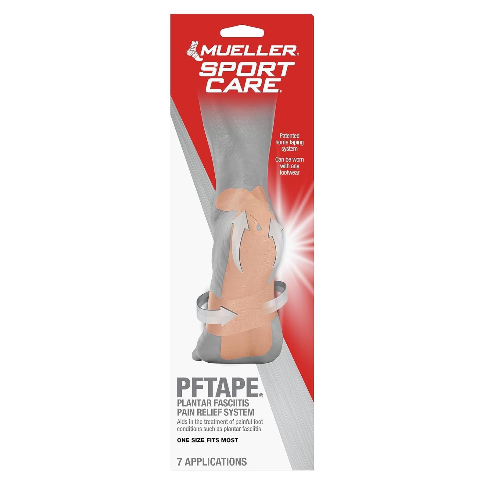 Cinta Deportiva Mueller PFTape para Alivio de Dolor en el Pie