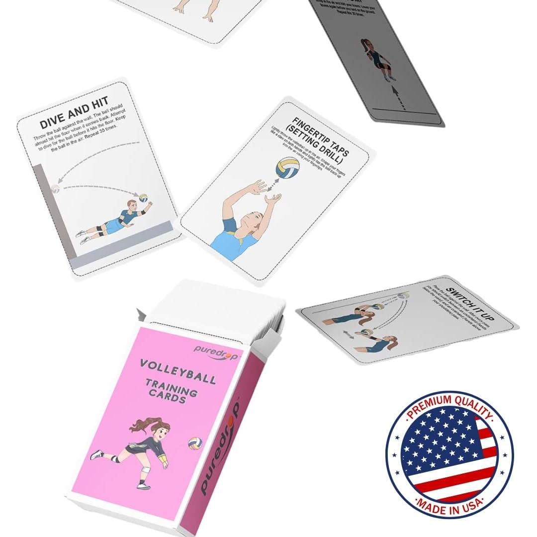 Tarjetas de Entrenamiento de Voleibol Puredrop vbs01 - 54 Ejercicios