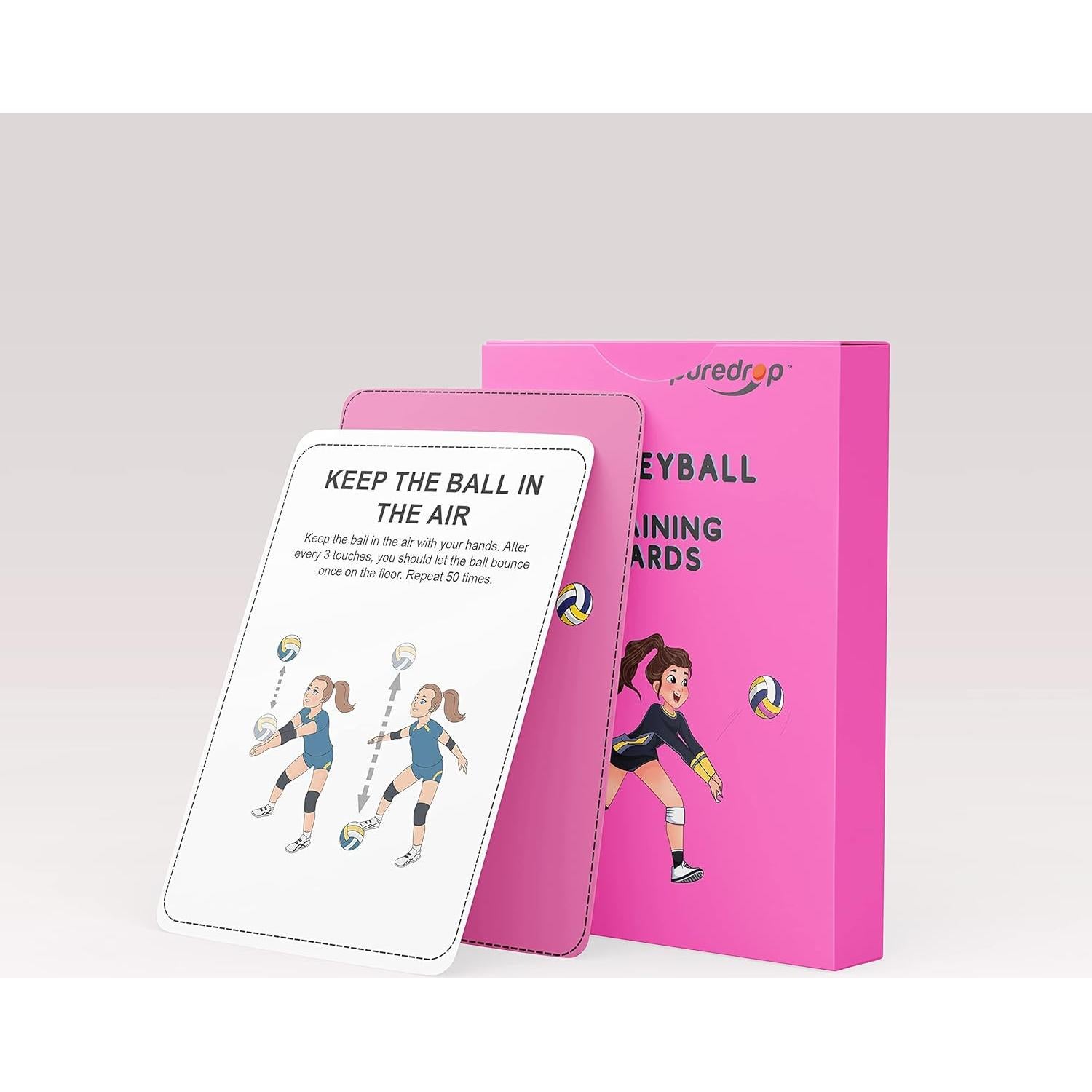 Tarjetas de Entrenamiento de Voleibol Puredrop vbs01 - 54 Ejercicios