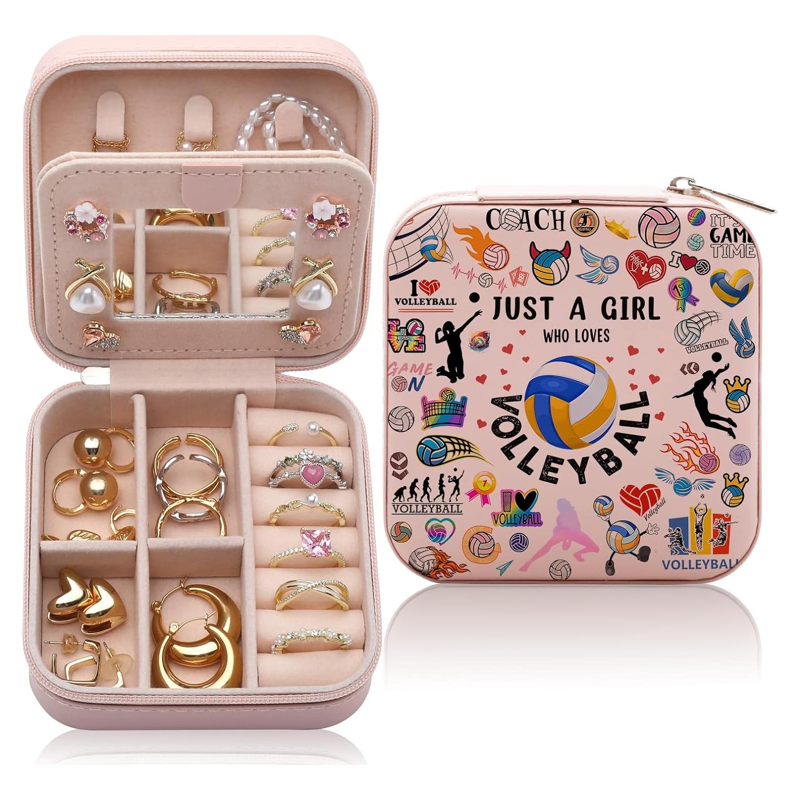 Caja de Joyería CEASQVAA Portátil para Mujeres 10x10 cm