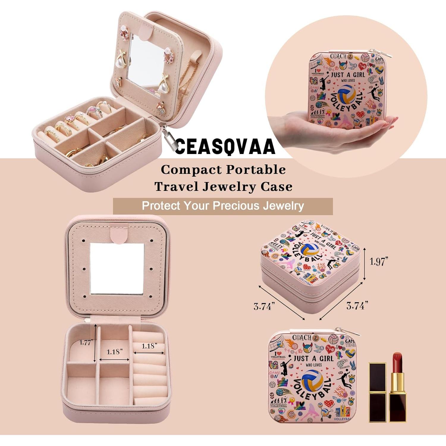 Caja de Joyería CEASQVAA Portátil para Mujeres 10x10 cm