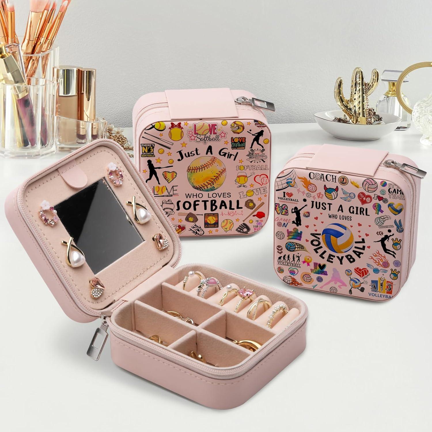 Caja de Joyería CEASQVAA Portátil para Mujeres 10x10 cm