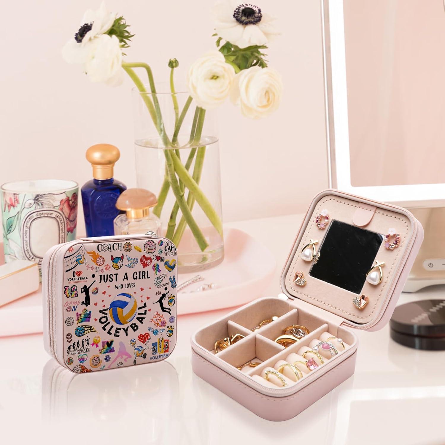 Caja de Joyería CEASQVAA Portátil para Mujeres 10x10 cm