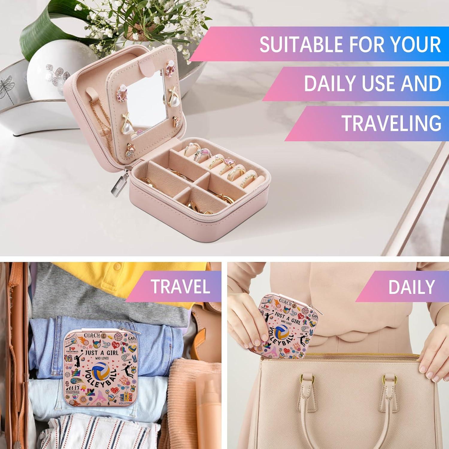 Caja de Joyería CEASQVAA Portátil para Mujeres 10x10 cm