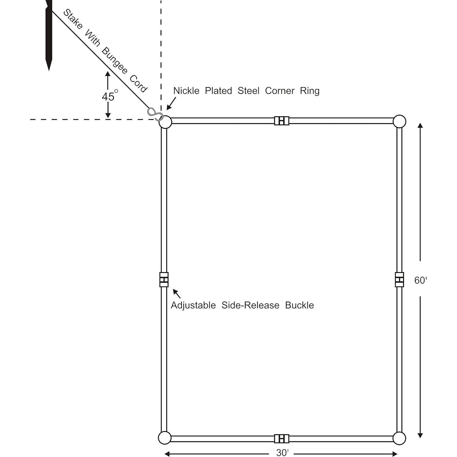 Línea de cancha de arena ajustable Home Court 9.14 m azul
