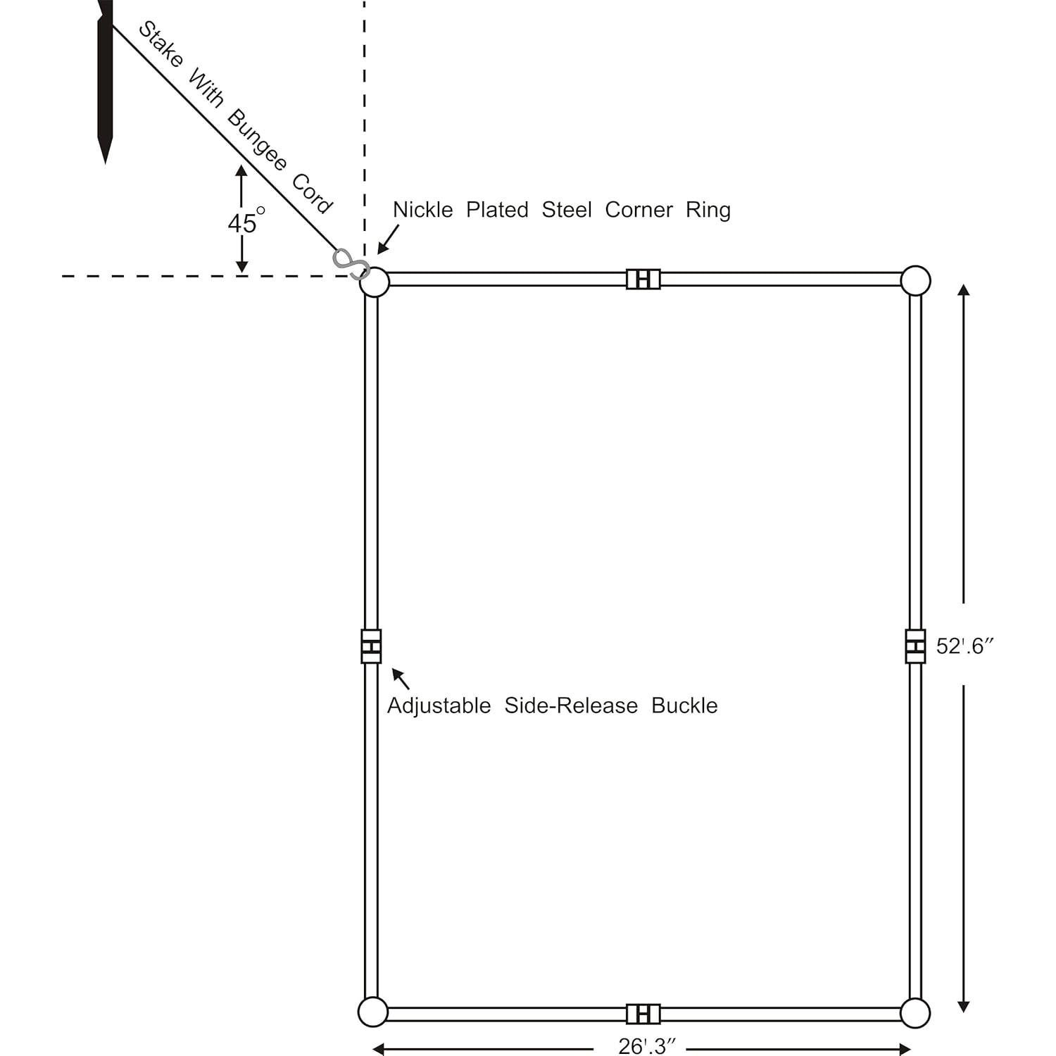 Límite de Cinta Ajustable 1" Home Court 8m Voleibol Playa
