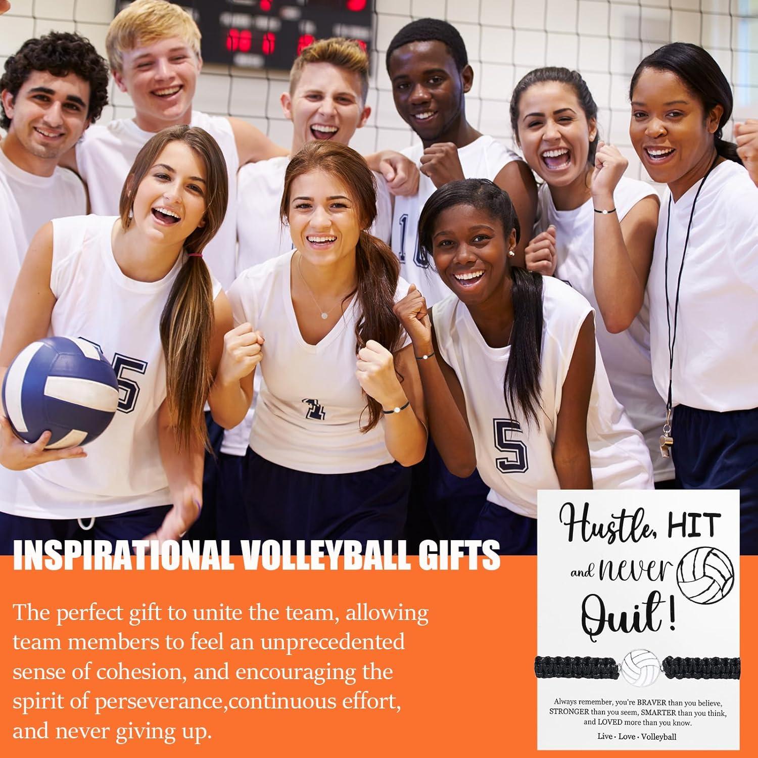 12 Pulseras Deportivas Ajustables Voleibol con Tarjetas Inspiradoras