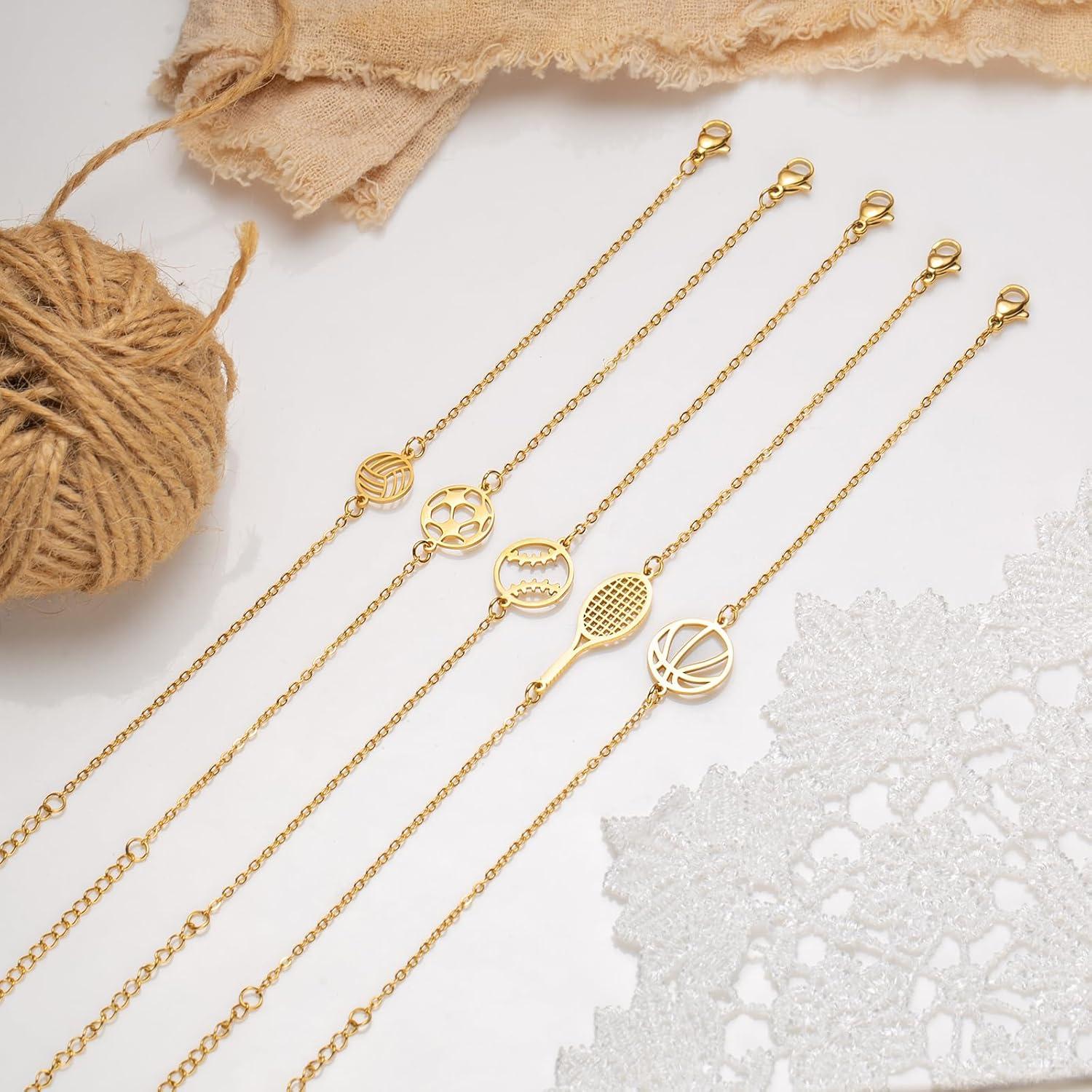 Pulsera Deportiva MORIANCE para Mujeres Baño de Oro 18K Voleibol