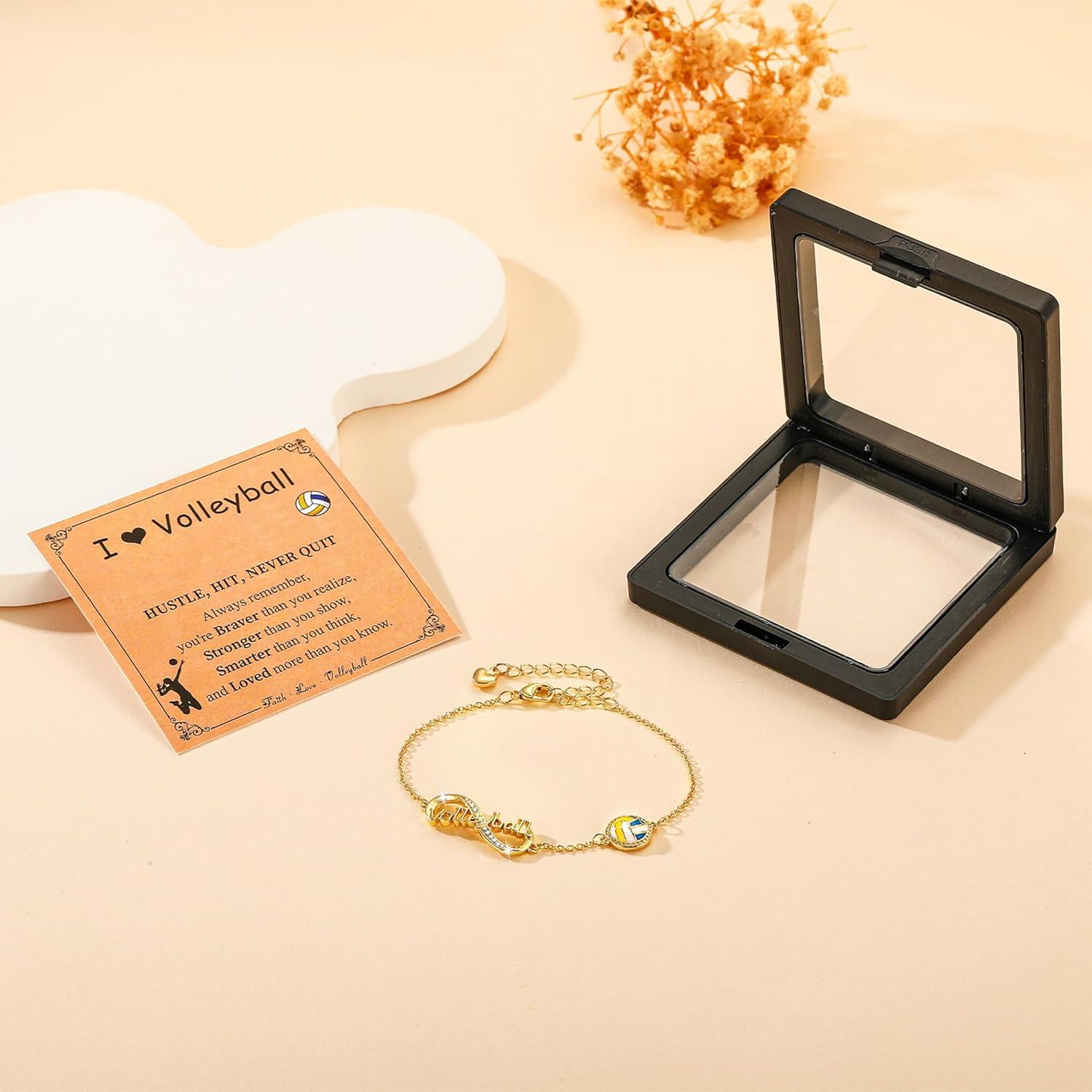 Pulsera Infinito de Voleibol para Niñas - Oro 14K Ajustable