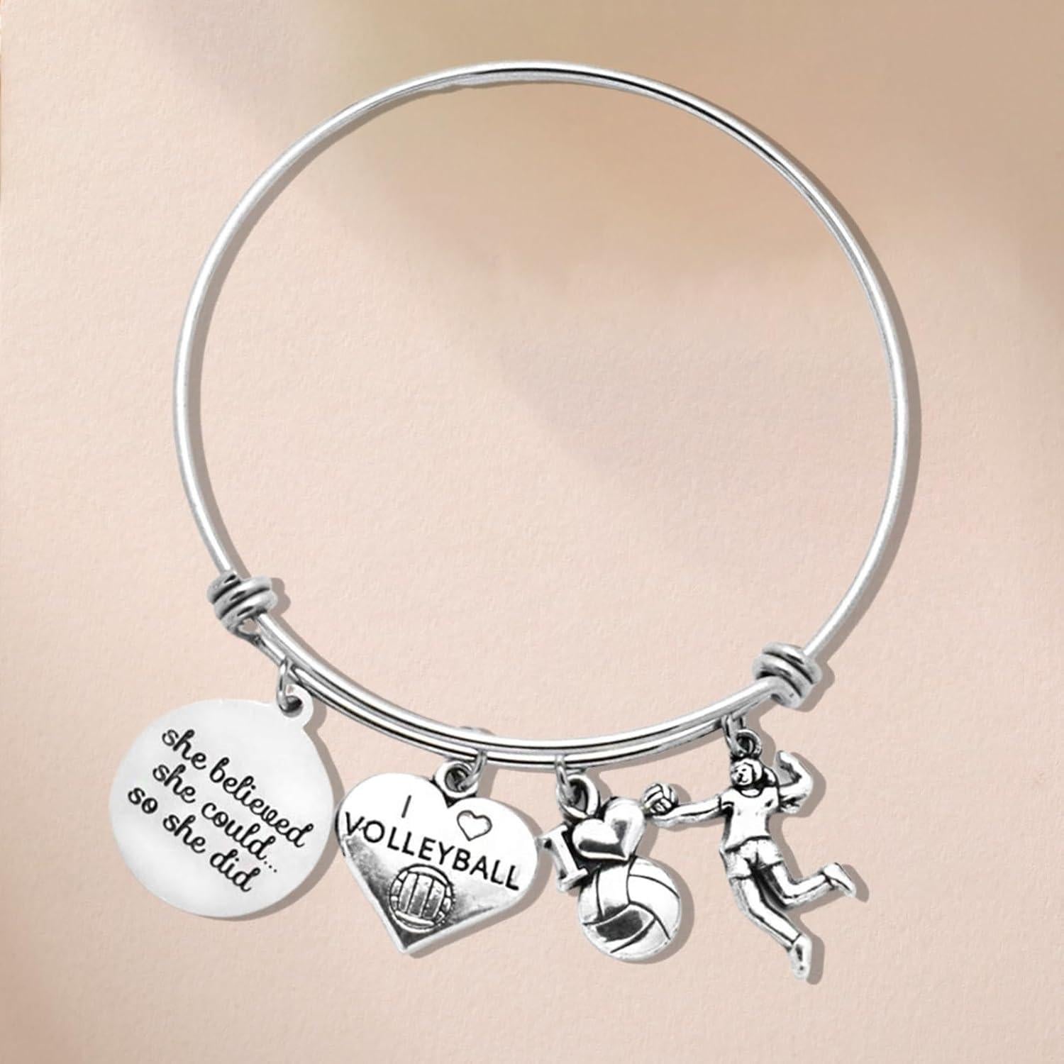 Pulsera Bangle de Baloncesto DYJELWD para Mujeres 6.35 cm