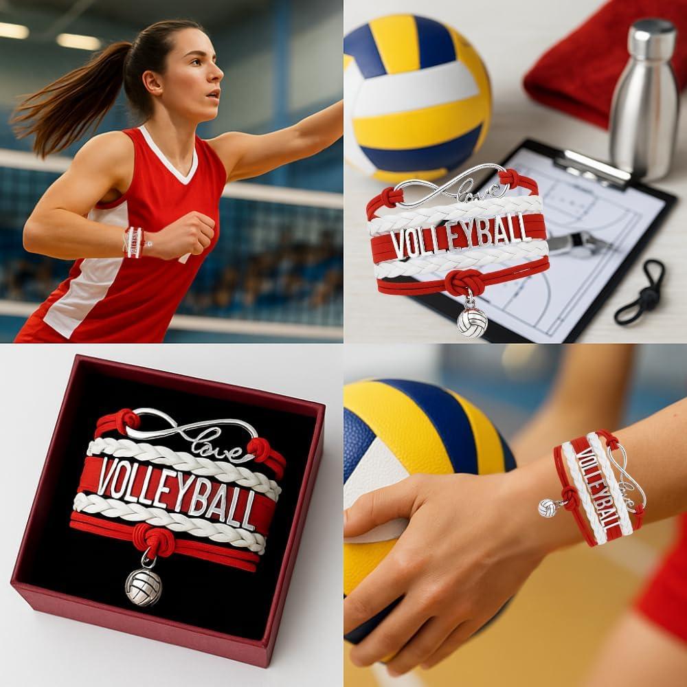 Pulsera de Voleibol SportyBella Ajustable para Niñas - Charm Infinito