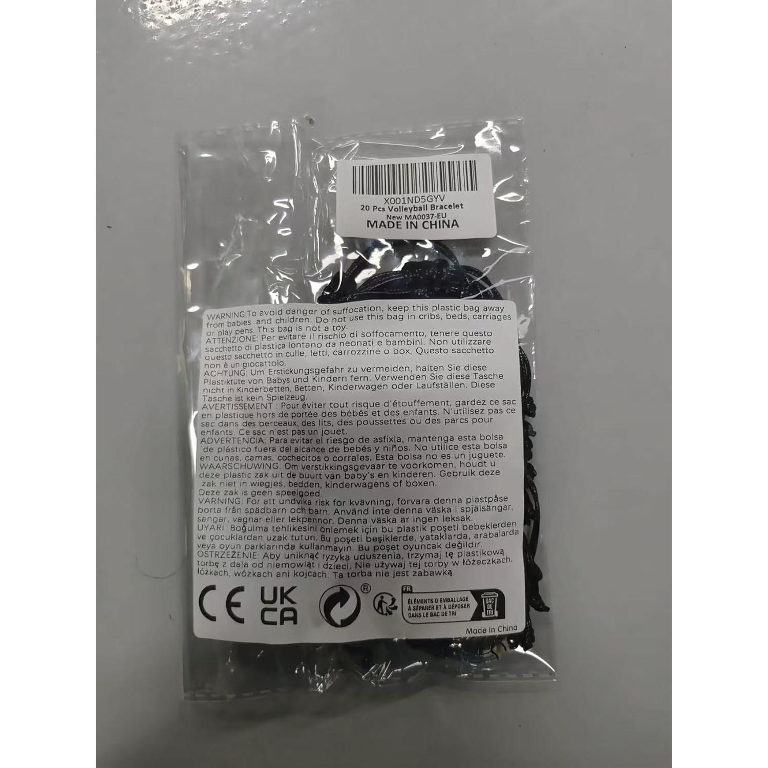 20 Pulseras de Voleibol Ajustables CANIPHA - Joyería Unisex