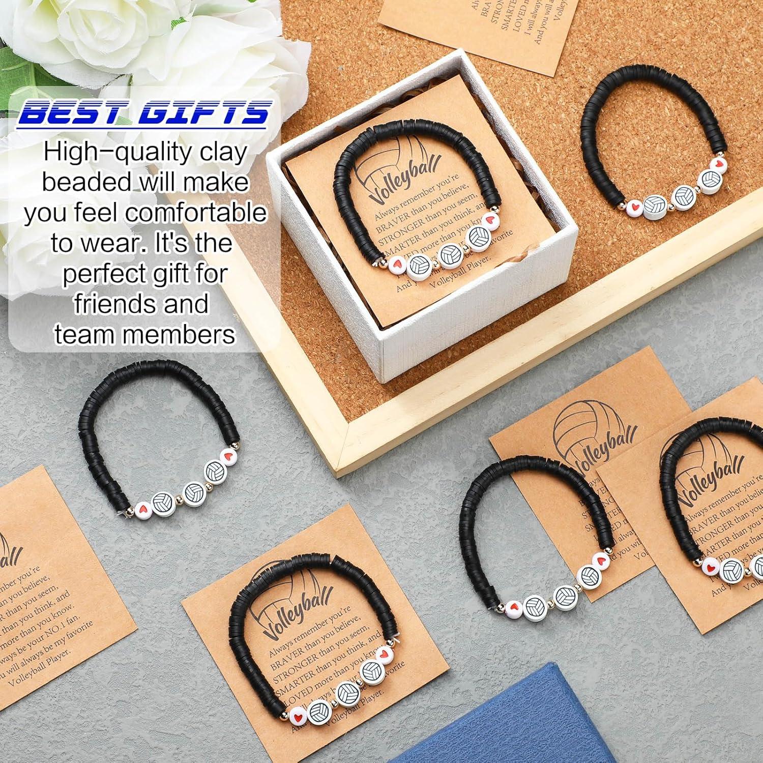 Set de 20 Pulseras de Voleibol Ajustables con Tarjetas Inspiradoras