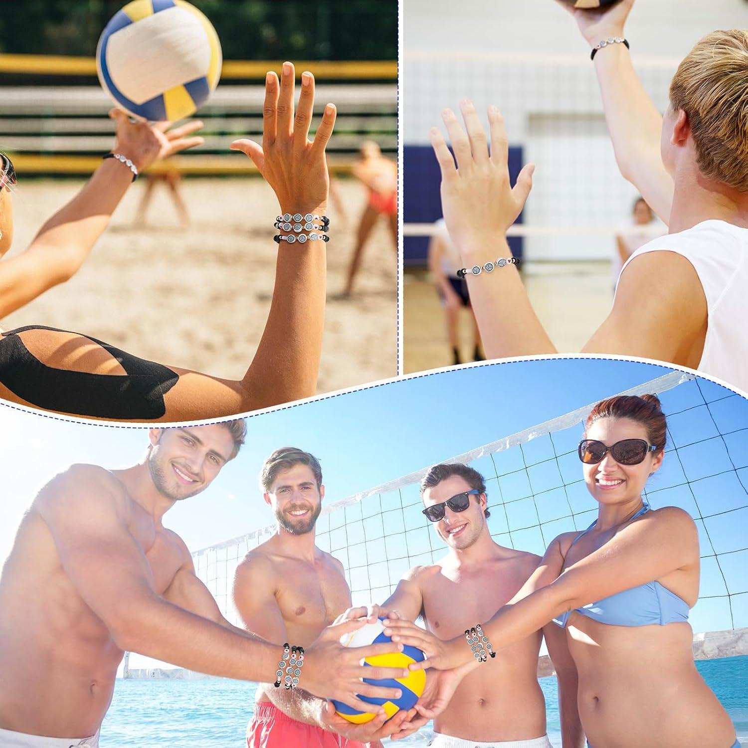 Set de 20 Pulseras de Voleibol Ajustables con Tarjetas Inspiradoras