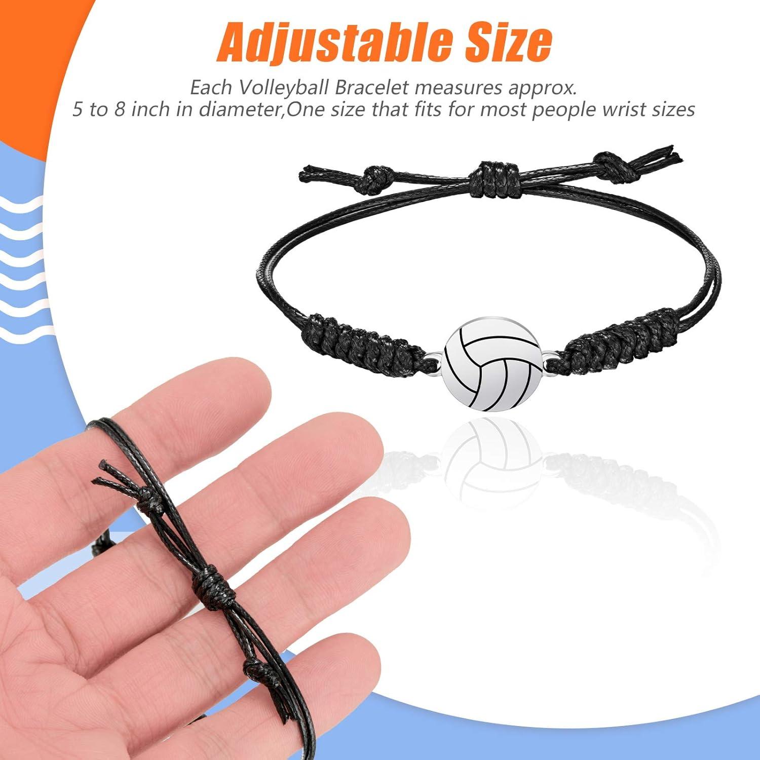 Hicarer 12 Pulseras de Voleibol Tejidas Ajustables para Niñas