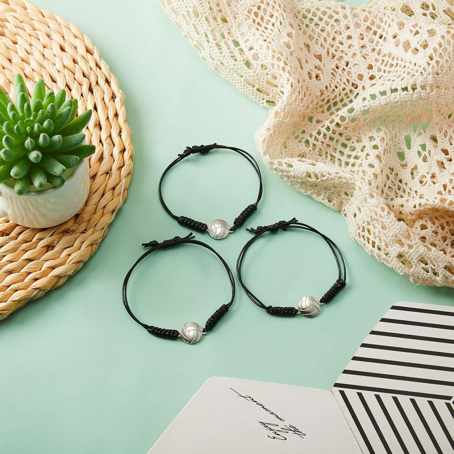 Hicarer 12 Pulseras de Voleibol Tejidas Ajustables para Niñas