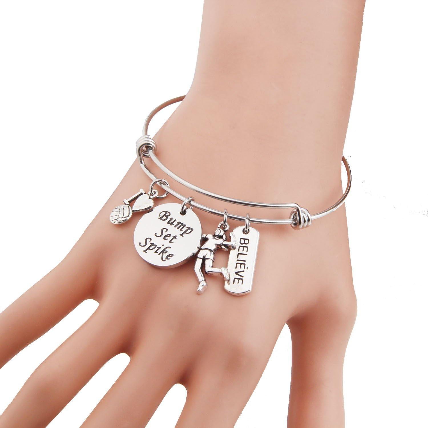 Pulsera de Voleibol TGBJE Grabado a Mano Acero Inoxidable