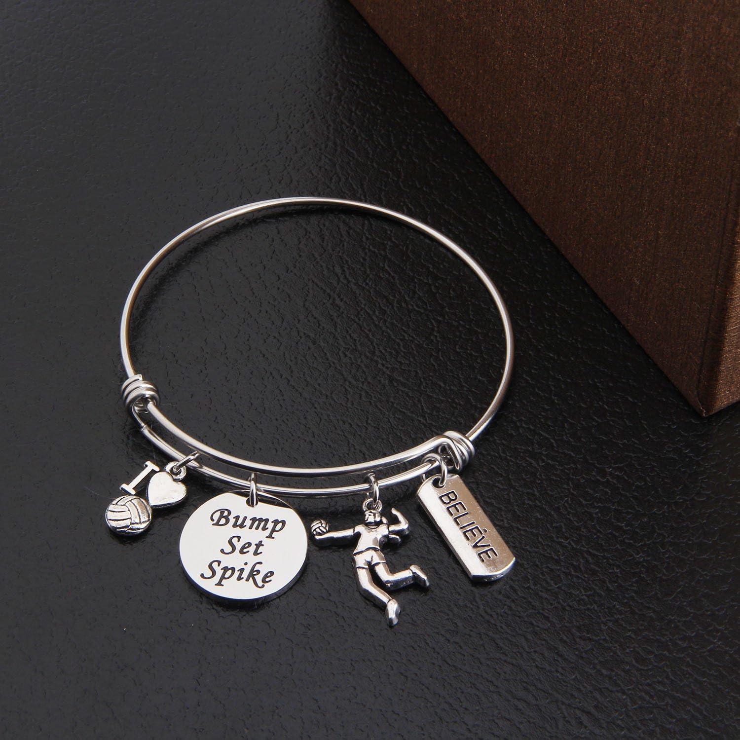 Pulsera de Voleibol TGBJE Grabado a Mano Acero Inoxidable