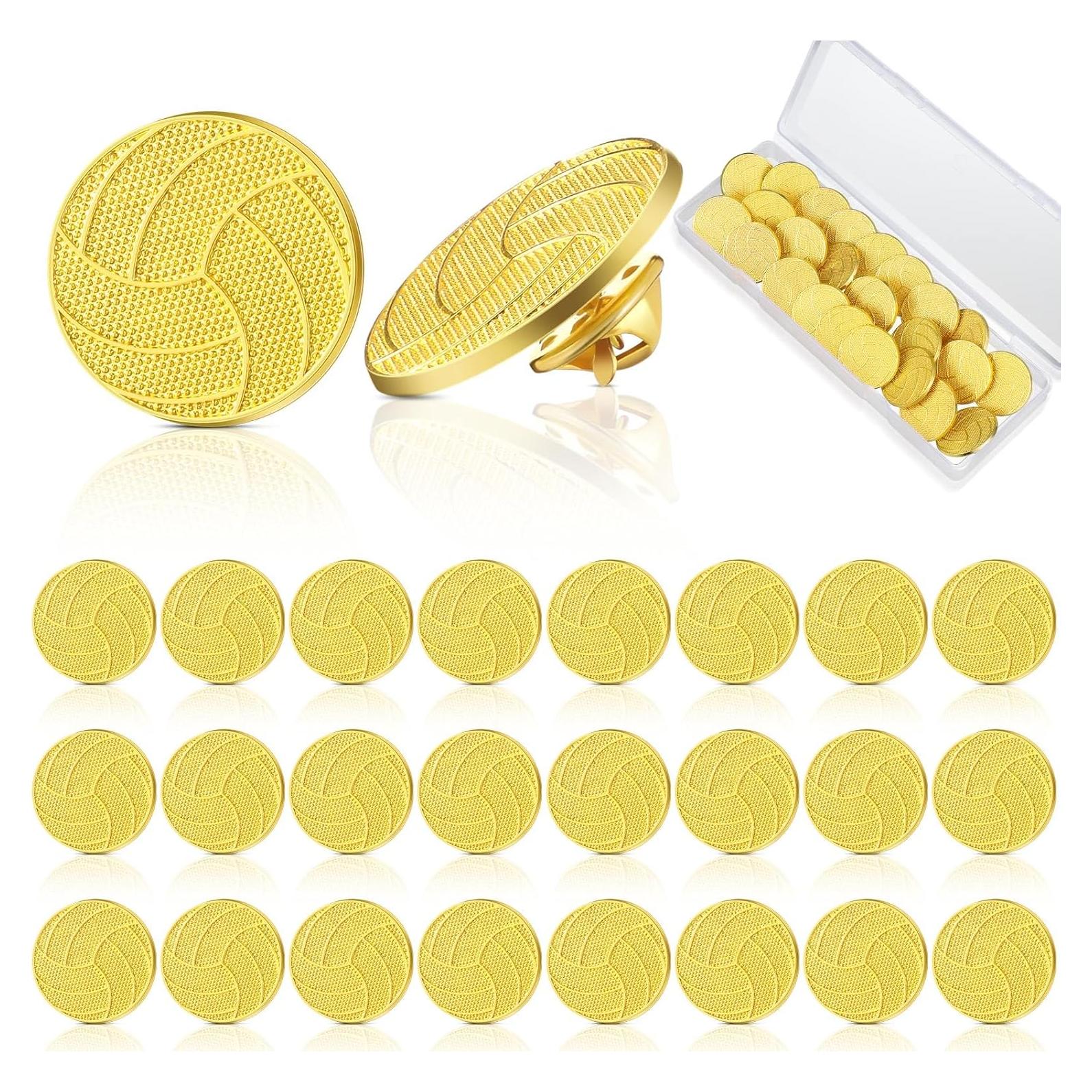 Tondiamo 24 Pines de Chenille de Voleibol Dorados para Logros