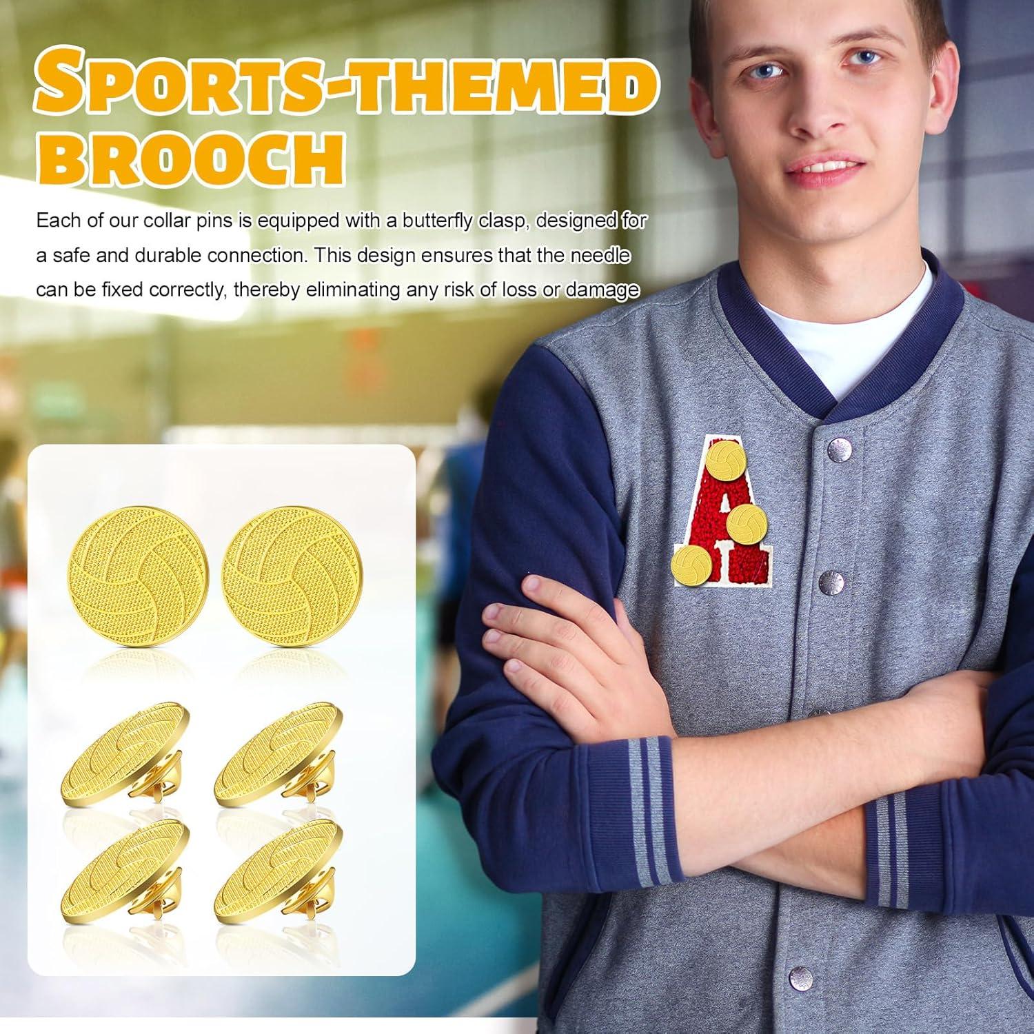 Tondiamo 24 Pines de Chenille de Voleibol Dorados para Logros