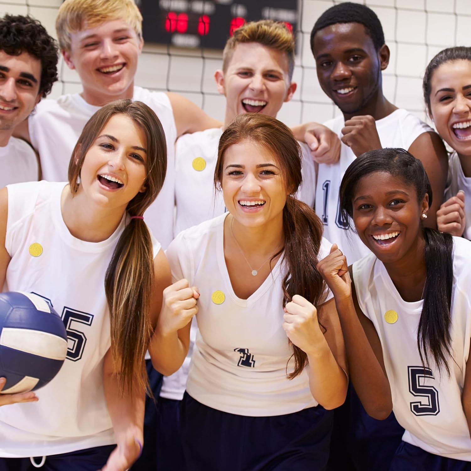 Tondiamo 24 Pines de Chenille de Voleibol Dorados para Logros