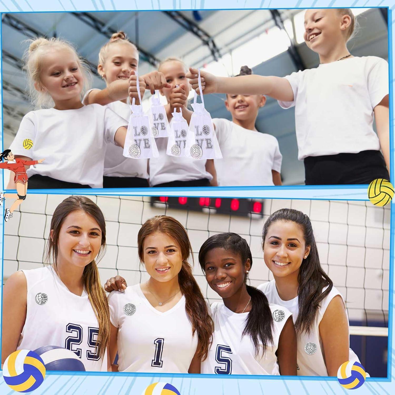 Tondiamo 50 Pines de Voleibol con Tarjetas y Bolsas - Regalos para Chicas