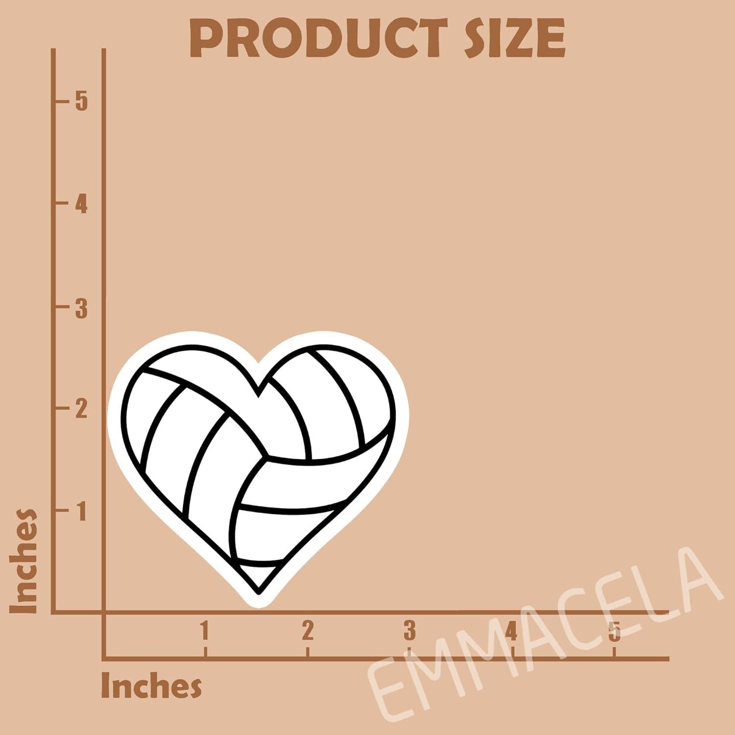 Calcomanías de Voleibol Corazón EMMACELA - Set de 3 Piezas