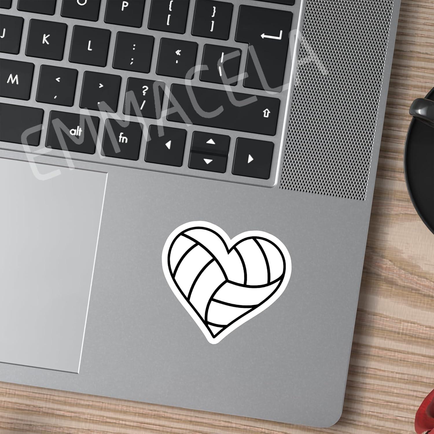 Calcomanías de Voleibol Corazón EMMACELA - Set de 3 Piezas