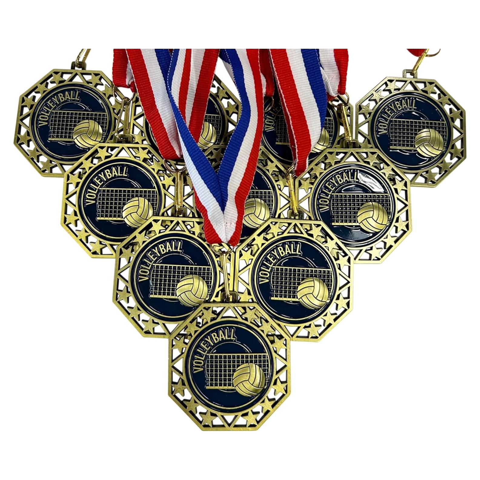 Paquete de 10 Medallas de Voleibol Doradas Medallas Express