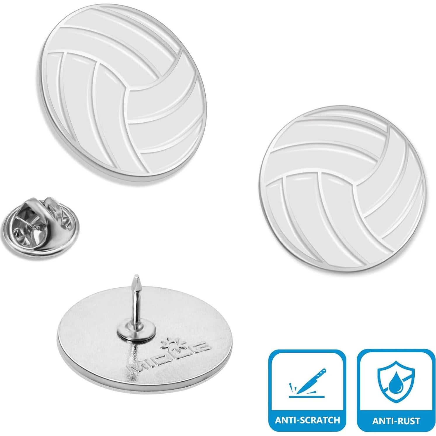 Paquete de 12 Pines de Solapa de Voleibol Esmalte Metal