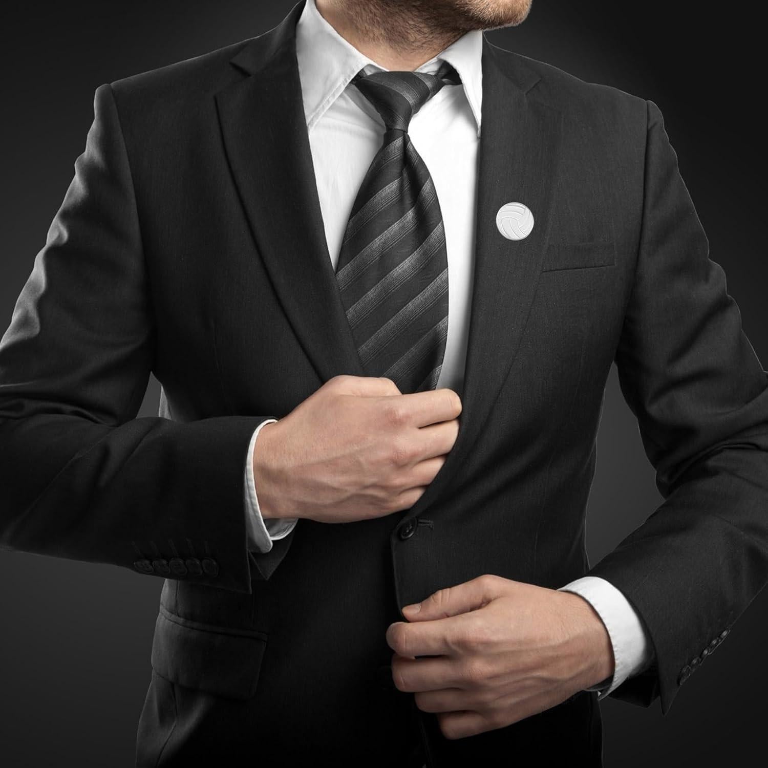 Paquete de 12 Pines de Solapa de Voleibol Esmalte Metal