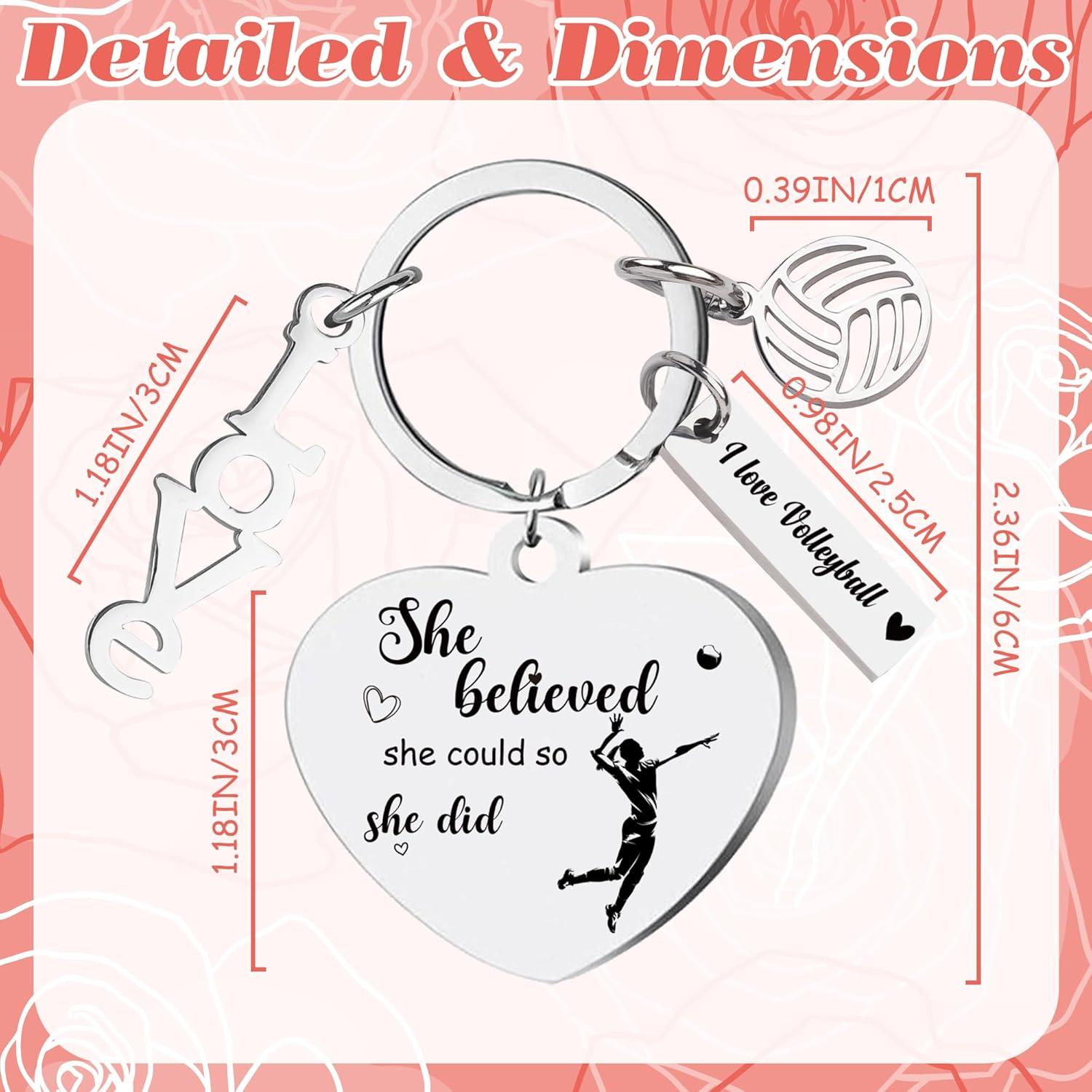 Llaveros de voleibol GiftoBi - Acero inoxidable plata para chicas