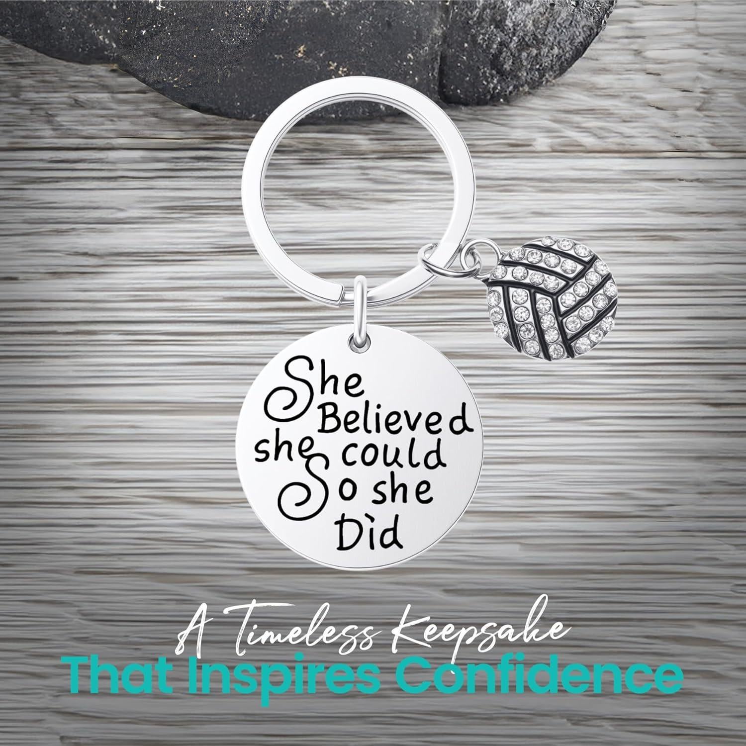 Llavero de Volleyball Sportybella con Encanto Brillante