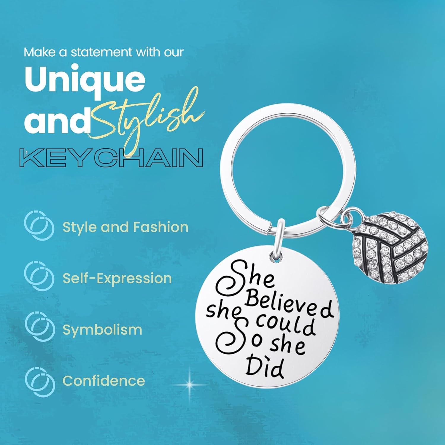 Llavero de Volleyball Sportybella con Encanto Brillante