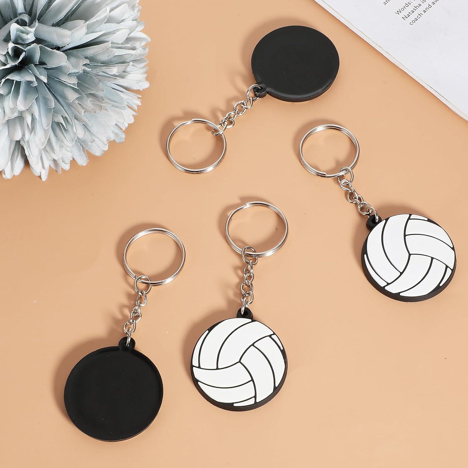 10 Llaveros de Voleibol PVC y Aleación de Zinc 3.8cm